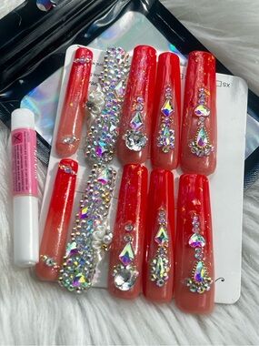 Press on nails size large handmade includes glue